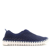 Ilse Jacobsen Tulip Navy Light Weight Rounded Closed Toe Slip On Fashion Sneaker