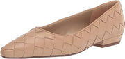 Sam Edelman Joy Macadamia Pointy Toe Low Block Heel Slip On Leather Ballet Flats