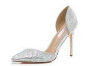 Steve Madden Elata Silver Metallic Fashion Slip On Pointed Toe Dress Pumps