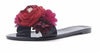 Cape Robbin Women Fullbloom 3D Black Floral Embellished Flat Jelly Slide Sandals