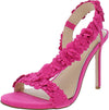 Jessica Simpson Jessin Pink Suede Open Toe Flower Strap High Heel Dress Sandals