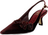 Sam Edelman Bianka Deep Cabernet Fabric Pointed Toe Slingback Kitten Heeled Pump