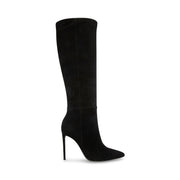 Steve Madden Izetta Black Suede Pull On Pointed Close Toe Knee High Dress Boot