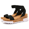 katliu Women's Wedge Platform Sandals Elastic Ankle Strap Platform Sandal