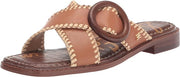 Sam Edelman Harlie Light Cuoio Brown Slip On Open Toe Slides Flats Sandals