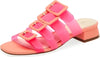 Cecelia New York Lexington Pink Multi Buckle Straps Open Toe Heel Slide Sandals