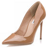 Steve Madden Vala Camel Patent Leather Pointed Toe High Stiletto Heel Pumps