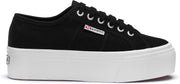 Superga Unisex Low-Top Sneakers Full Black Lace Up Platform Fashion Sneakers (6)