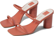 Dolce Vita Noles Persimmon Stella Slip On Square Open Toe Strappy Heeled Sandals