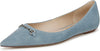 Sam Edelman Nori Coastal Blue Pointed Toe Chain Detailed Slip On Ballet Flats