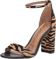 Sam Edelman Yaro New Tiger Block Heel Ankle Strap Open Toe Dress Heeled Sandals