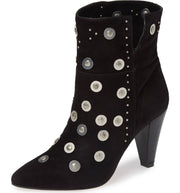 LFL by Lust For Life Casablanca Embellished Bootie Black Suede Pointed Booties