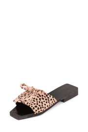 Jeffrey Campbell MARLEY-F Pink Leopard Flar Open Toe Slip On Mule Flat Slide
