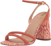 Sam Edelman Kia Terracotta Pink Squared Open Toe Ankle Strap Block Heeled Sandals