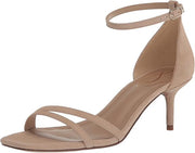 Sam Edelman Peonie Golden Tan Ankle Strap Open Toe Strappy Kitten Heel Sandals