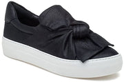 J/Slides Audra Black Metallic Leather Know Platform White Sole Sneaker Loafer