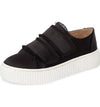 Shellys London Elder Black Fabric double Strap Platform Fashion Low Top Sneakers