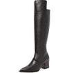Lust For Life Tania Knee High Boot Black Leather Dress Over Knee Pointed Boot