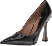 Sam Edelman Antonia Black Patent Pointed Toe Slip On Spool Heel Fashion Pumps