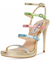 Steve Madden Jubilant Metallic Multi Multi Strap Open Toe Fashion Heeled Sandals
