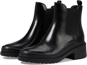 Cole Haan Grand Ambition Westerly Black Box Calf Leather Pull On Round Toe Boots