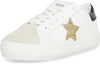 Steve Madden Starling Gold Glitter Lace Up Rhinestone Rounded Toe Low Top Sneakers 7