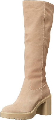 Dolce Vita Corry H2O Dune Suede Block Heel Almond Toe Knee High Fashion Boot W