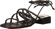 Dolce Vita Hayley Black Stella Tie Up Squared Open Toe Strappy Heeled Sandals