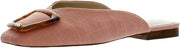 Sam Edelman Lavina Clay Linen Buckled Slip On Square Toe Flat Fashion Mules