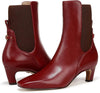 Sam Edelman Margo Cabernet Red Pull On Pointed Toe Kitten Heeled Ankle Booties
