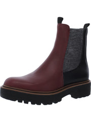 Sam Edelman Laguna Deep Bordeaux Round Toe Cowhide Leather Lug Sole Chelsea Boot