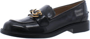 Sam Edelman Colette Black Leather Slip On Round Toe Embellished Classic Loafers