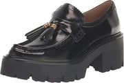 Sam Edelman Meela Black Leather Slip On Rounded Toe Chunky Heeled Fashion Loafer