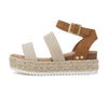 Soda Top Shoe Bryce Open Toe Buckle Ankle Strap Flatform Wedge Casual Sandals 9.5W