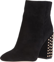 Jessica Simpson Wexton Black Suede Metallic Stud Chunky Block Heel Ankle Bootie (8.5)