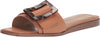 Sam Edelman Inez Light Cuoio Brown Squared Open Toe Buckle Slip On Slide Sandals