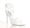 Cape Robbin Ada Strappy Pointy Open Toe Ankle Strap Stiletto Heel Sandals White