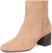 Schutz Lupe Desert Nude Suede Ankle Booties Edgy City Heel Boots