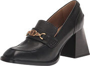 Sam Edelman Quincy Black Squared Toe Stacked High Heel Slip On Fashion Loafers