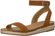 Lucky Brand Peanut Brown Strappy Ankle Comfortable Everyday Flatform Sandals