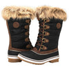 GLOBALWIN 1837 Winter Brown Waterproof Pull On Round Toe Fashion Knee Snow Boots 8