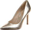 Sam Edelman Hazel Gold Crack Stiletto Heeled Slip On Pointed Toe Dress Pumps