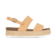 Soda Womens Kazoo Casual Espadrilles Trim Rubber Sole Wedge Sandals (7, Tan)