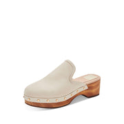 Dolce Vita Closen Bone Leather Slip On Rounded Toe Block Heel Fashion Clogs