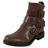 Miz Mooz Casper Women's Ankle Boot Rounded Toe Buckle Brown Leather Boots