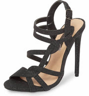 Lauren Lorraine Gidget Strappy Glitter Sandal High Formal Open Toe Prom Pumps