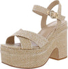 Sam Edelman Trianna Eggshell Squared Open Toe Ankle Strap Block Heeled Sandals