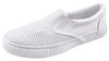 Soda Tracer White Pu Closed Rounded Toe Elastic Side White Rubber Sole Loafers