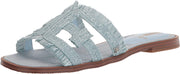 Sam Edelman Bay Riviera Blue Rounded Toe Slip On Leather Strap Slides Sandals