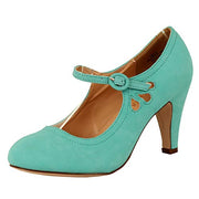 Chase & Chloe Kimmy-21 Mint Mid Heel Mary Jane Dress Pumps (6.5)